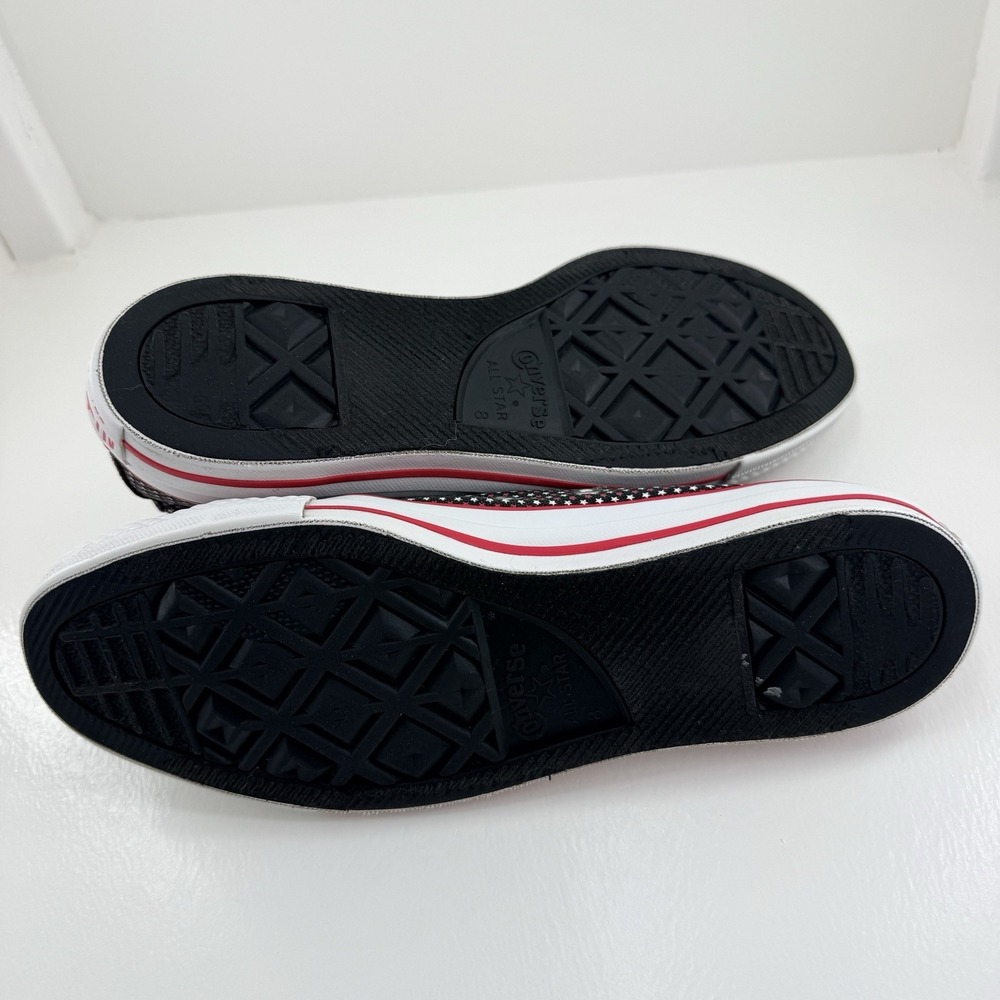 Converse Chuck Taylor All Star Women 10 Black Pink Star Print Low Top Sneakers - Picture 13 of 14